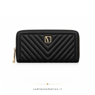 کیف پول بزرگ زیپی ویکتوریا سکرت مدل The Victoria Large Zipped Wallet مشکی