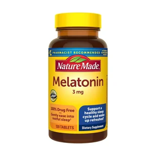 قرص ملاتونین نیچر مید Nature Made 3mg اصل 120 عدد | مکمل کمک خواب بدون دارو