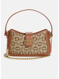 کیف دوشی زنانه گس مدل سابرینا قهوهای | Guess Sabrina Shoulder Bag Brown